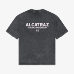 alcatraz washed black t-shirt back
