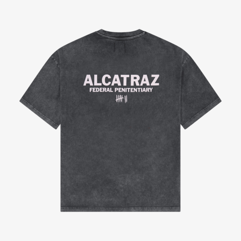 alcatraz washed black t-shirt back