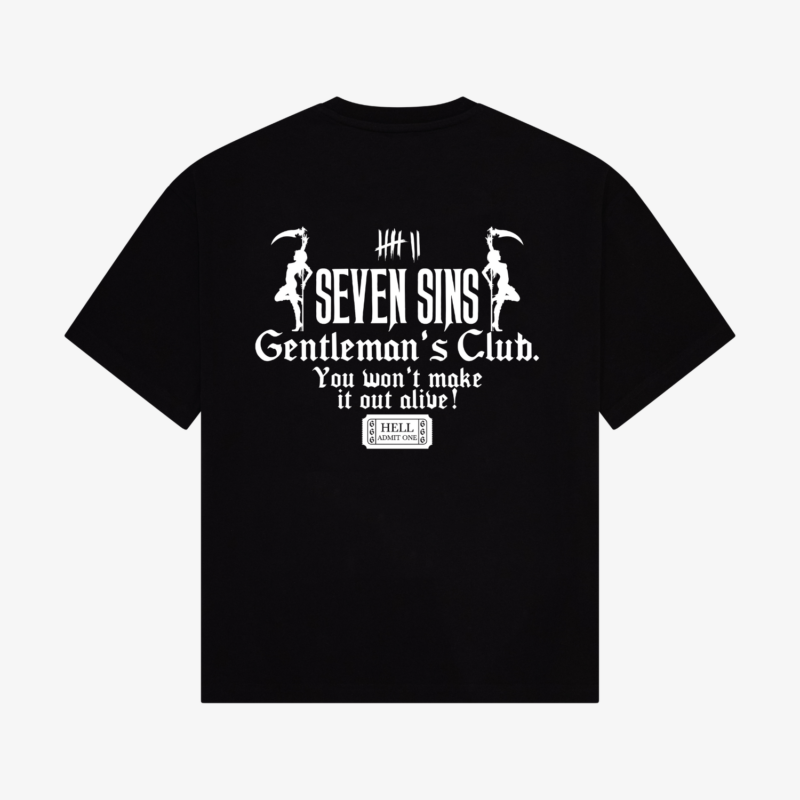 gentleman's club black t-shirt back