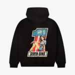 back of seven sins racers muse black hoodie flat