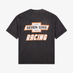 back of seven sins nascar t-shirt vintage black flat