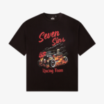 front of Seven Sins High Roller Black Tee flat