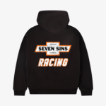 back of seven sins nascar hoodie flat