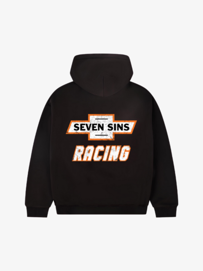 back of seven sins nascar hoodie flat