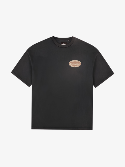 front of seven sins sales & service t-shirt vintage black flat