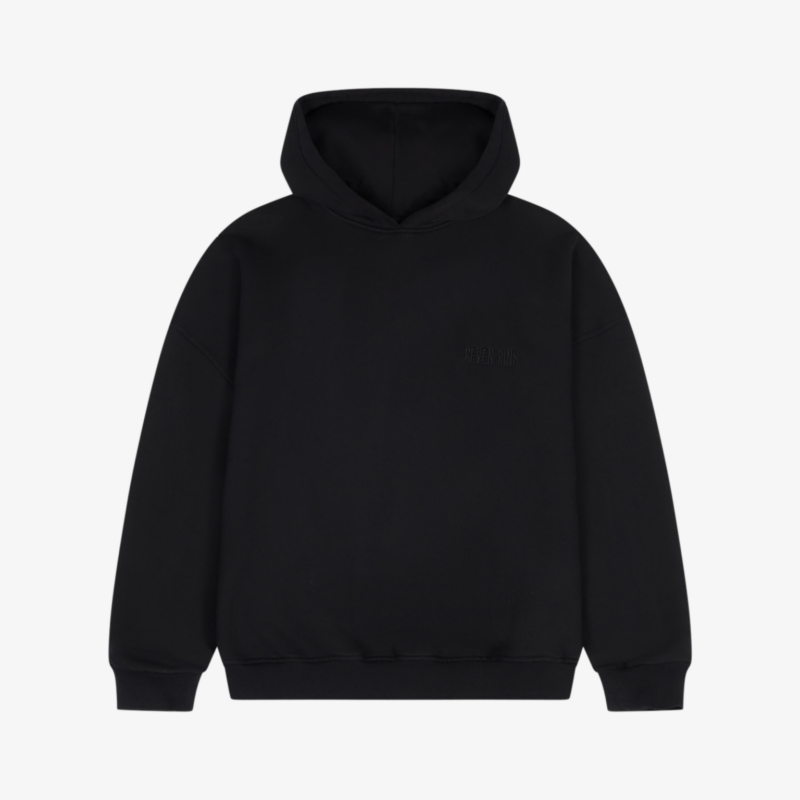 Seven Sins Text Flat lay Front black Hoodie