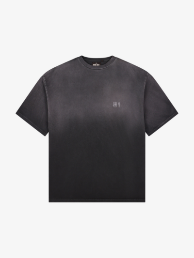 Seven Sins Tally Washed Black T-shirt Flatlay Front