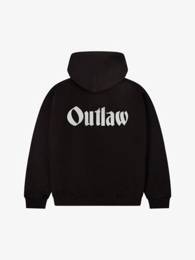 back of seven sins outlaw black hoodie flat