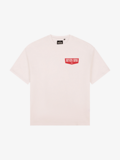 front of seven sins cigarette t-shirt white flat